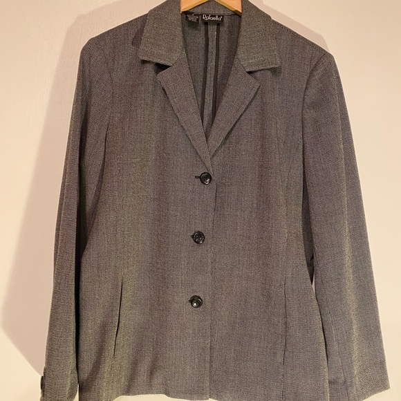 Rafaella Jackets & Blazers - Rafaella Black & White Small Checkered Blazer